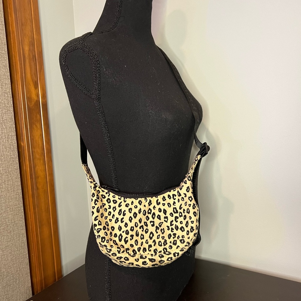 baggu honey leopard mini crescent